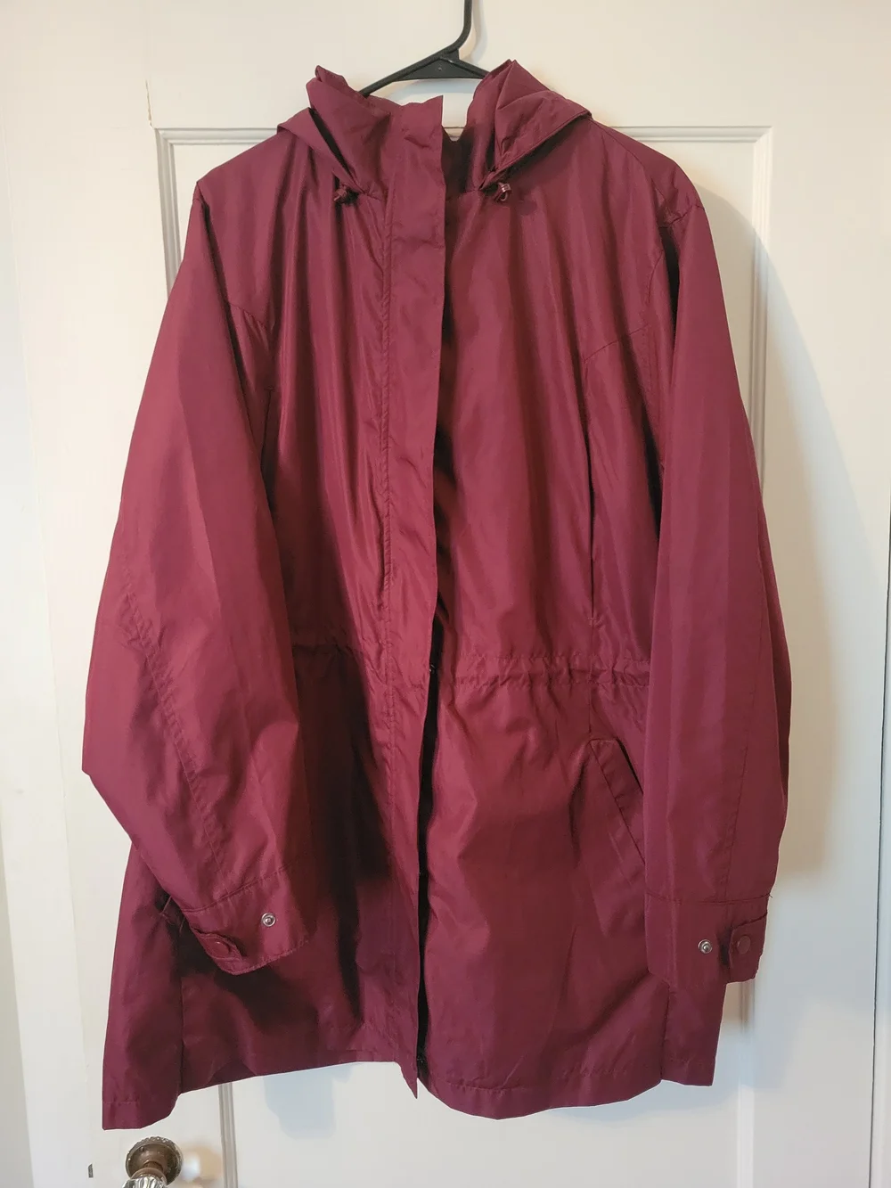 Ava & Viv Hooded Burgundy Raincoat